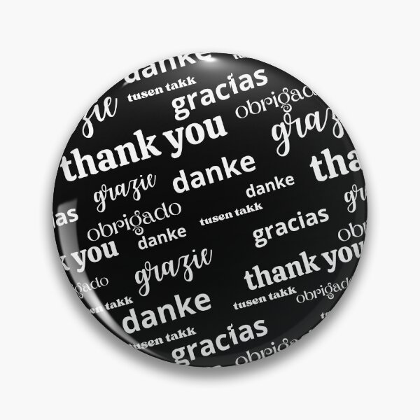 Item preview, Thank you in 6 language white text designed and sold by coloryourwings.
