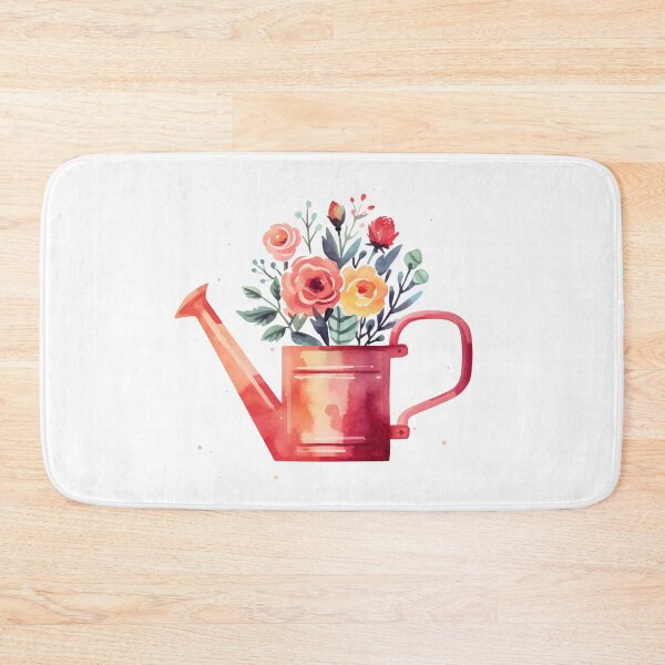 Item preview, watering can with floral designed and sold by PandaKunst.