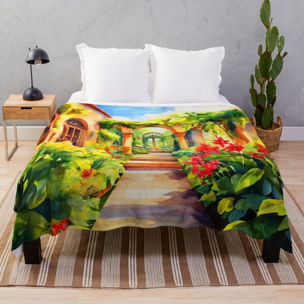 Item preview, Camino colorido y tranquilo en un floreciente jardín verde designed and sold by SassyArtistry.