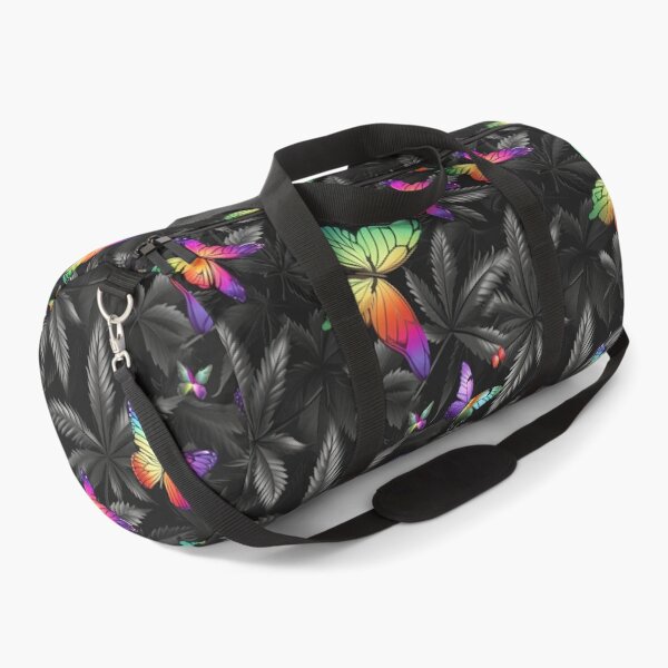 Item preview, Rainbow Butterflies with Dark Cannabis Weed Leaves Seamless Pattern designed and sold by MedicatedMedusa.