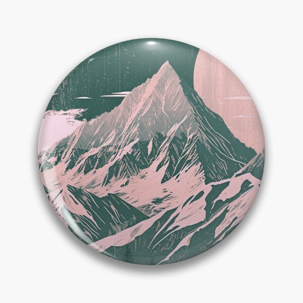 Aperçu de l'œuvre Montagnes avec soleil rouge en arrière-plan créée et vendue par randrdesign.