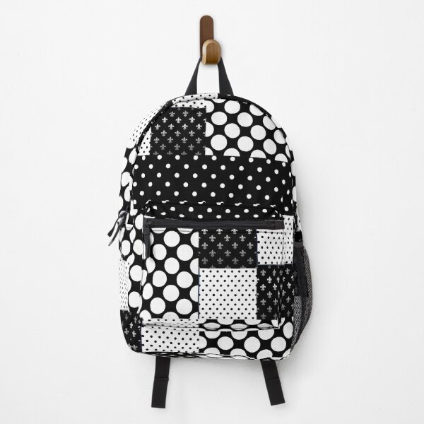 Item preview, Black and White Patchwork Polka Dot Abstract Pattern designed and sold by LLdreams.