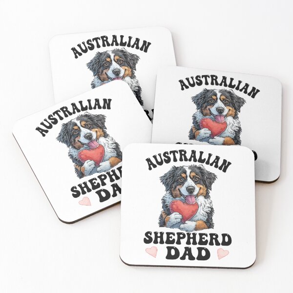 Item preview, Mens Australian Shepherd Dog Dad Valentine Heart - Aussie Dad  designed and sold by CORJIDOG-ART.