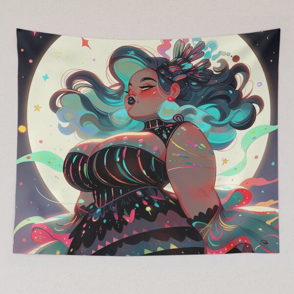 Item preview, Lunar Charm Cosmic Muse Anime Girl designed and sold by bubblegoth.