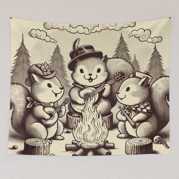 Item preview, Timeless Forest Melodies with Squirrels designed and sold by ECuteDesigns.