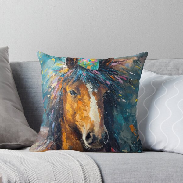 Item preview, Horse in Party Hat in painted style designed and sold by OddCorro.