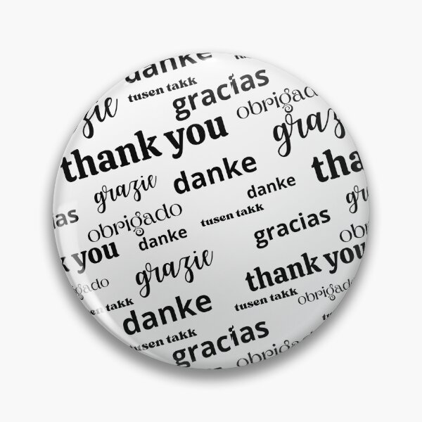 Item preview, Thank you in 6 language black text designed and sold by coloryourwings.