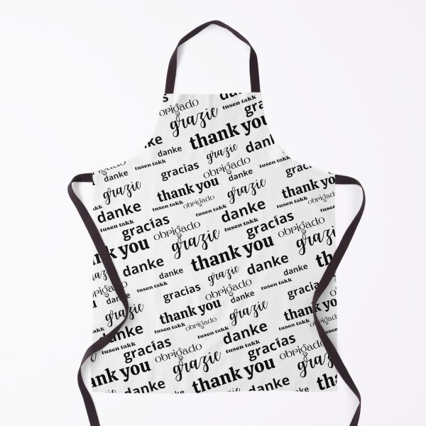 Item preview, Thank you in 6 language black text designed and sold by coloryourwings.