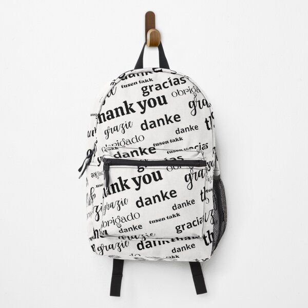 Item preview, Thank you in 6 language black text designed and sold by coloryourwings.