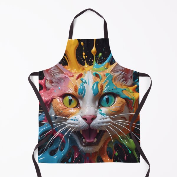 Aperçu de l'œuvre Colorful Kitty Cat Splash Portrait créée et vendue par TheArtOfPat.