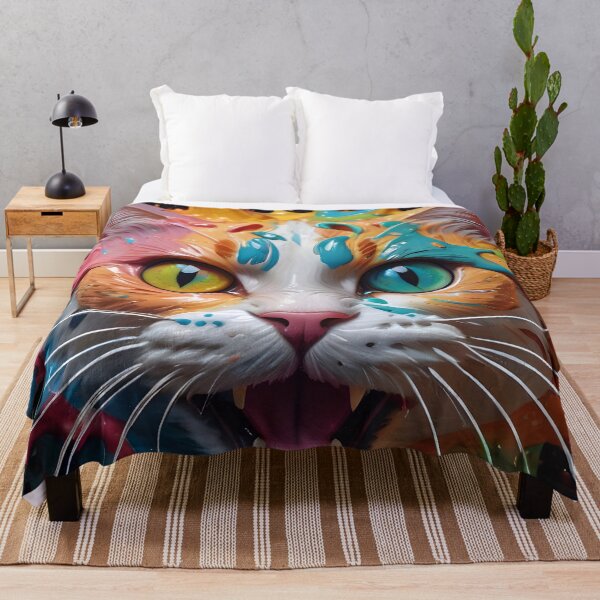 Artikelvorschau, Colorful Kitty Cat Splash Portrait entworfen und verkauft von TheArtOfPat.