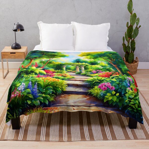 Item preview, Camino de jardín arqueado rodeado de flores designed and sold by SassyArtistry.