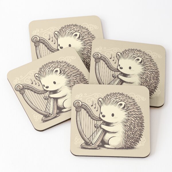 Item preview, Artistic Hedgehog in a Harp Waltz designed and sold by ECuteDesigns.