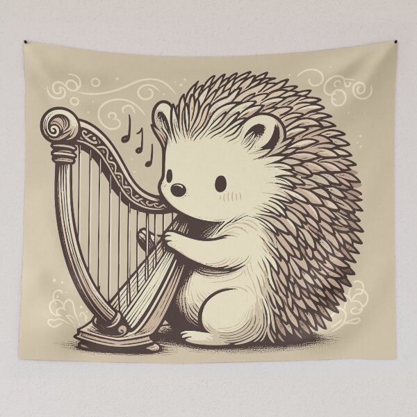 Item preview, Artistic Hedgehog in a Harp Waltz designed and sold by ECuteDesigns.