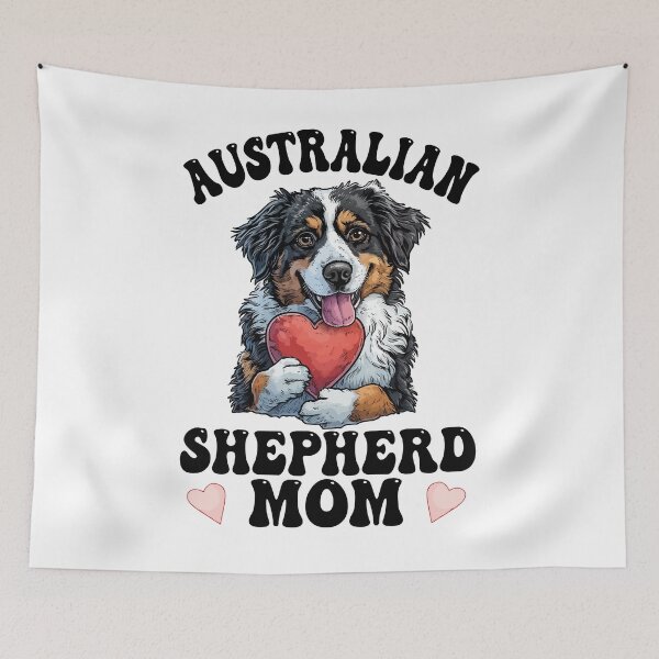 Item preview, Australian Shepherd Dog Mom Valentine Heart - Aussie Mom designed and sold by CORJIDOG-ART.