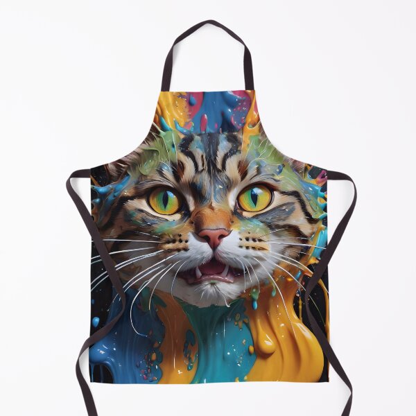 Aperçu de l'œuvre Colorful Kitty Cat Splash Portrait créée et vendue par TheArtOfPat.