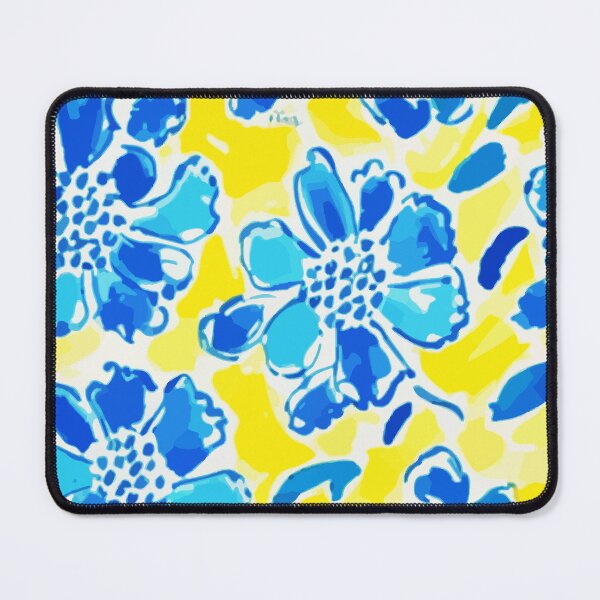 Item preview, Preppy blue and yellow flowers doodle designed and sold by SophieClimaArt.