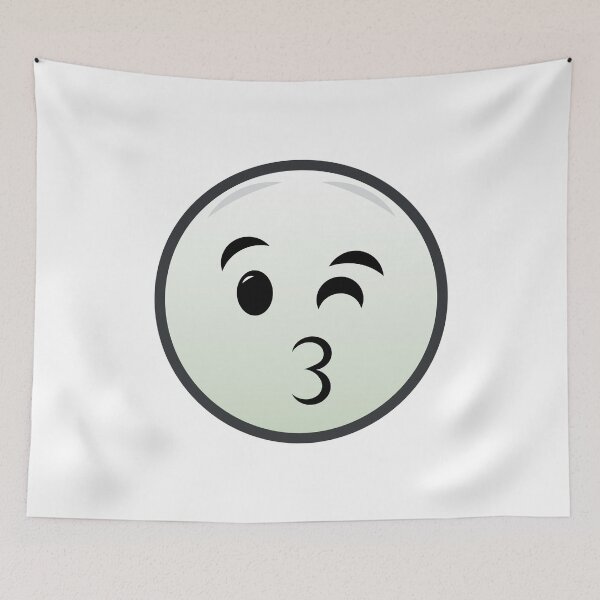 Item preview, Blowing A Kiss Emoji / Mac (Black And White) designed and sold by DibujandoPorfa.