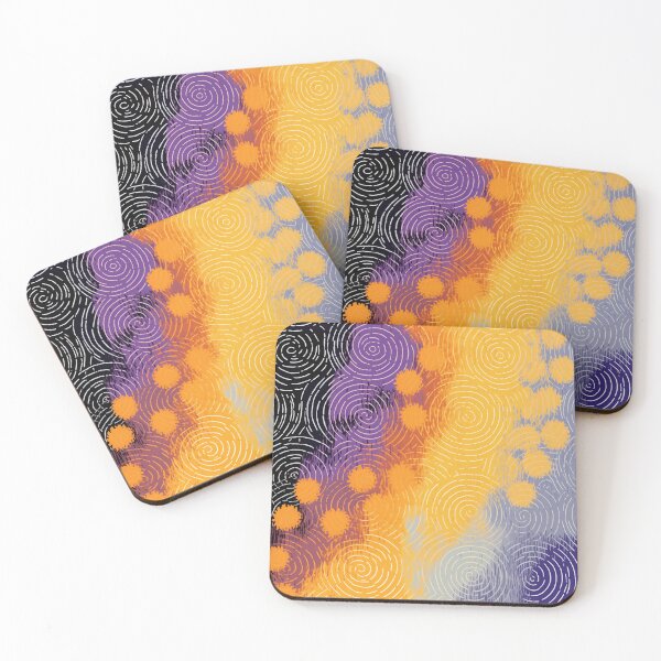 Item preview, Abstract Purple Orange Black Spirals designed and sold by EnchantArtCo.