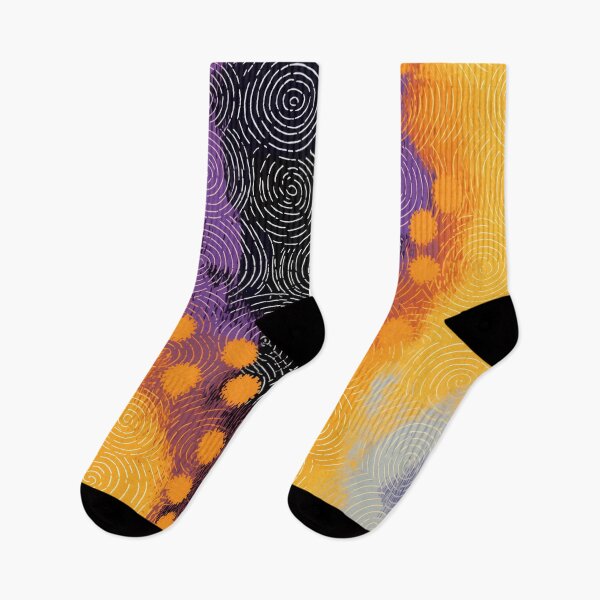 Item preview, Abstract Purple Orange Black Spirals designed and sold by EnchantArtCo.