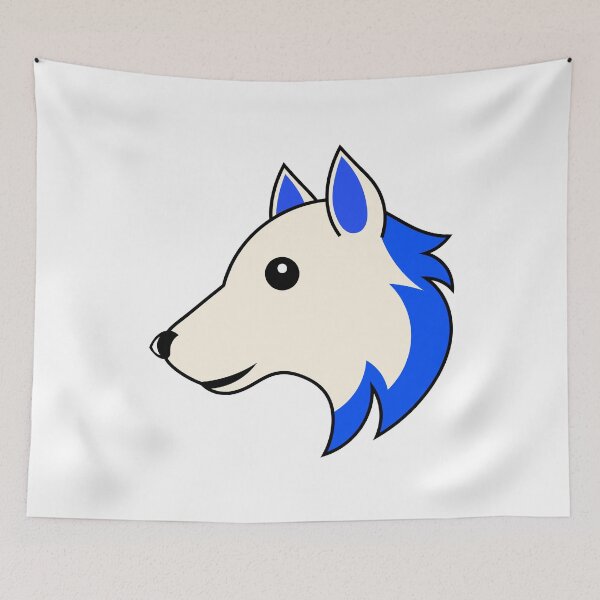 Item preview, WHITE BLUE WOLF Emoji Apple designed and sold by DibujandoPorfa.