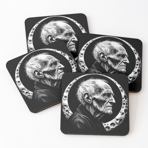 Item preview, Macabre Elderly Series - mesmerizing meta-portrait of an old man in dark art style by Red Siri0  designed and sold by Red Siri0 Art.