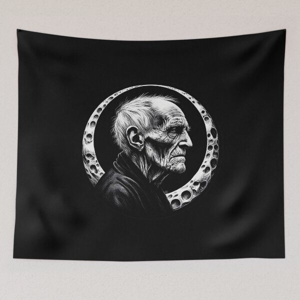 Item preview, Macabre Elderly Series - mesmerizing meta-portrait of an old man in dark art style by Red Siri0  designed and sold by Red Siri0 Art.