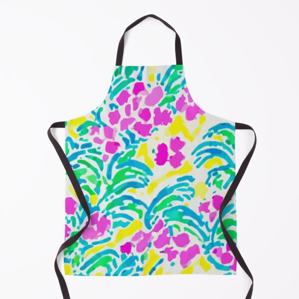 Item preview, Preppy pink and green wild flowers and leaves on yellow designed and sold by SophieClimaArt.
