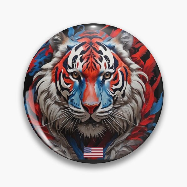 Item preview, Tribal Tiger with American Colors And Flag  designed and sold by Angelle55.