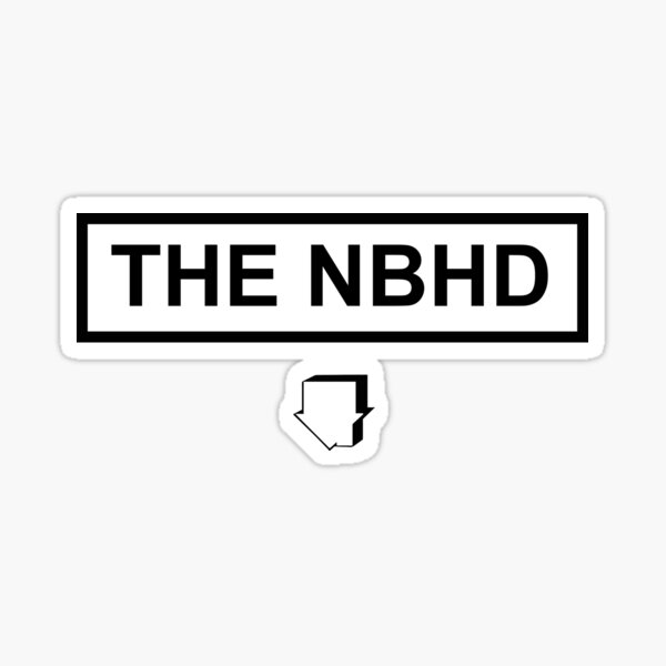 The Neighbourhood band logo. THE NBHD logo. Green, pink and orange