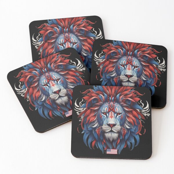 Item preview,  Tribal Lion with American Colors And Flag  designed and sold by Angelle55.