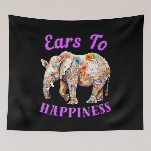 Item preview, Ears To Happiness. elephant face designed and sold by ElephantVibes.