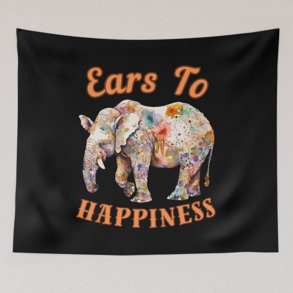 Item preview, Ears To Happiness. elephant portrait designed and sold by ElephantVibes.