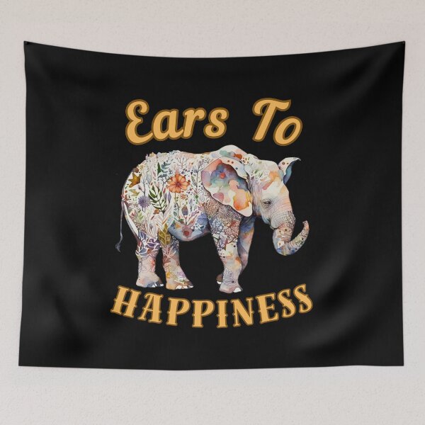 Item preview, Ears To Happiness. watercolor elephant designed and sold by ElephantVibes.