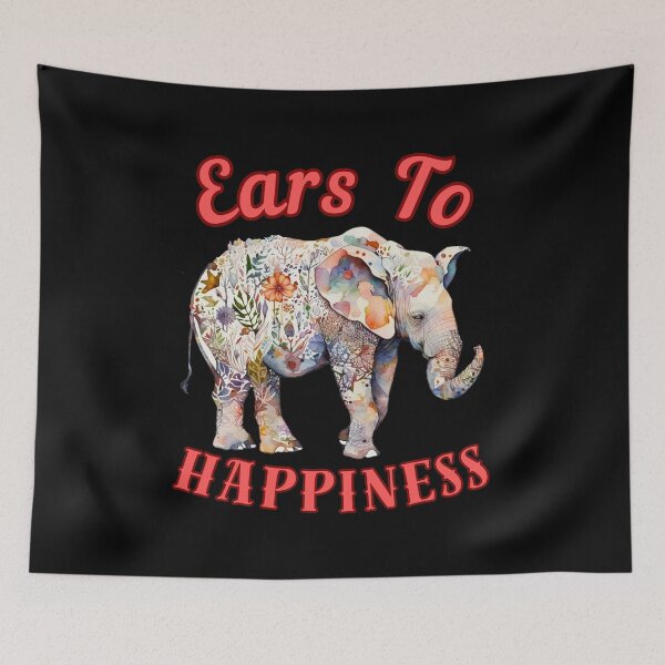 Item preview, Ears To Happiness. happy elephant designed and sold by ElephantVibes.