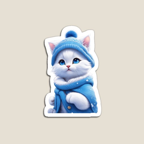 Item preview, Cat in the snow sticker designed and sold by saly55887.