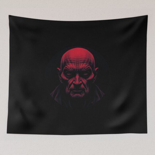 Item preview, Macabre Elderly Series - mesmerizing red meta-portrait of an old man in dark art style by Red Siri0  designed and sold by Red Siri0 Art.