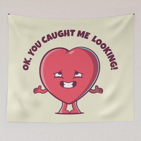 Item preview, Caught me looking Valentines Day love heart (on light colors) designed and sold by messy-nessie.