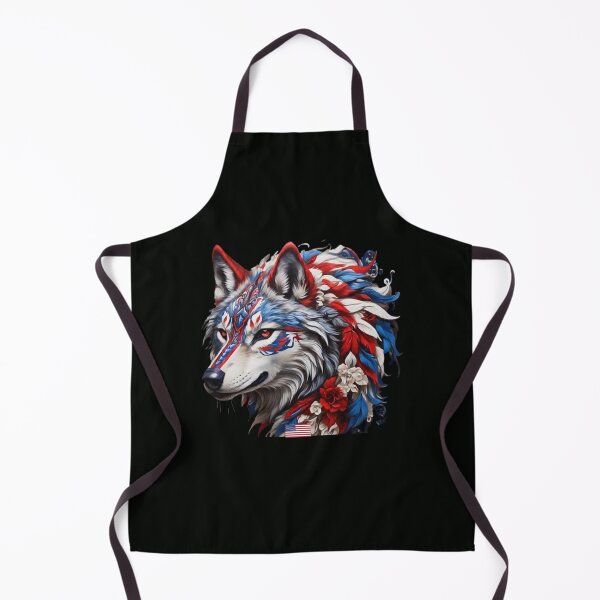 Item preview, Tribal Wolf with American Colors And Flag designed and sold by Angelle55.