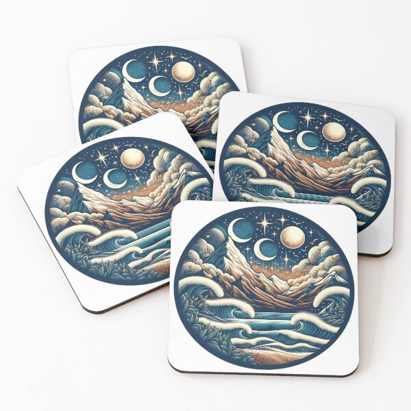 Item preview, Sea and mountains at night designed and sold by Mich Designs.