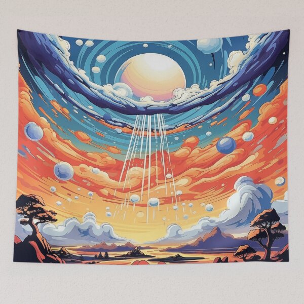 Item preview, Surreal rainbow bubble sky designed and sold by Rebelka.