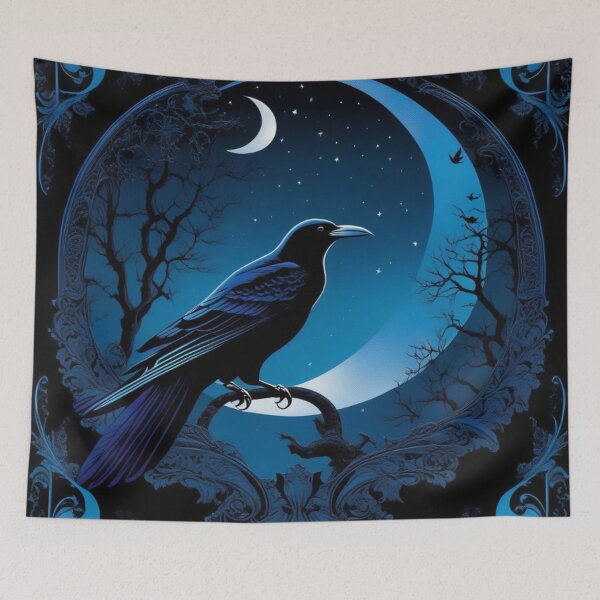 Item preview, The Ominous Moon Raven Goth Art designed and sold by TheDarkWardrobe.