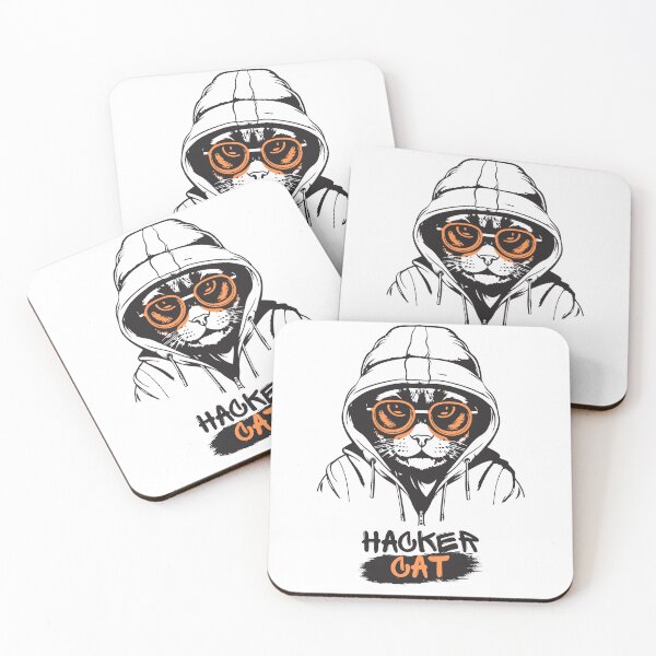 Item preview, Black Orange Cool Cat Illustrative  designed and sold by Funwaytrend.