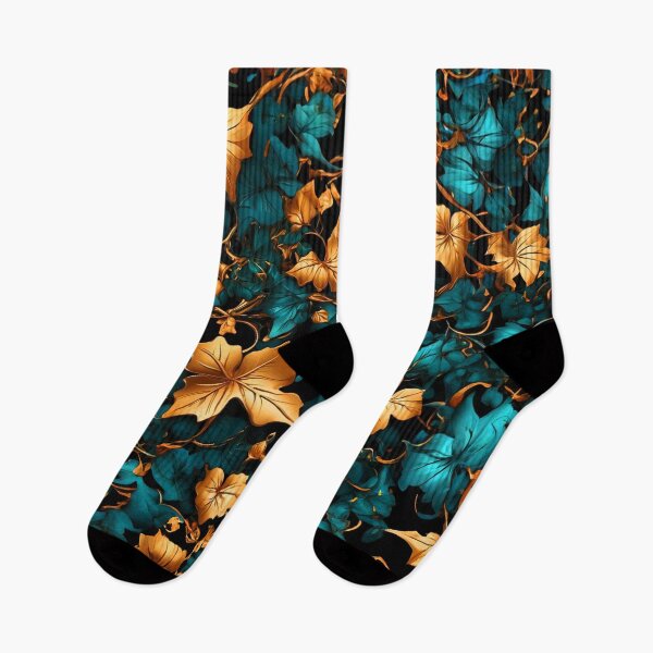 Item preview, Bright but Evil - Poisonous Ivy Leaves - Teal And Golden Décor designed and sold by SassyArtistry.