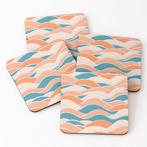 Item preview, Mid-century modern,  Waves Orange, Blue #2 designed and sold by Prints and Lifestyle.