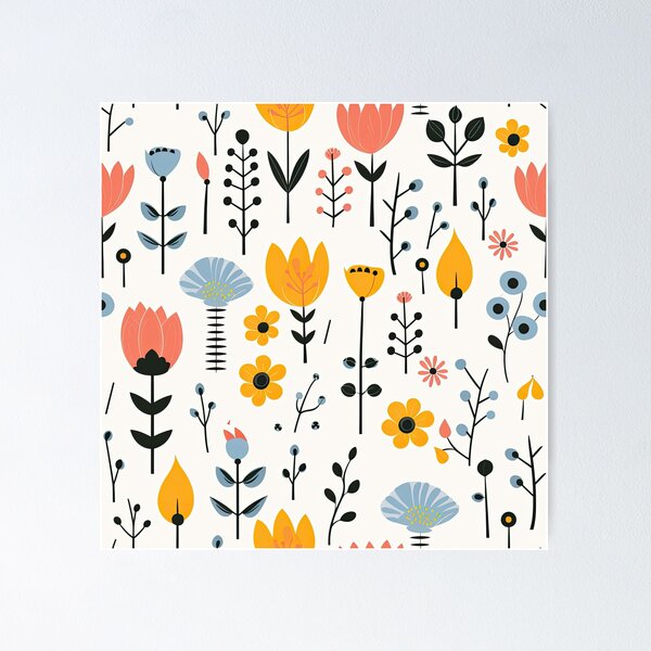 Item preview, Patrón floral de flores silvestres escandinavas designed and sold by Melissify.