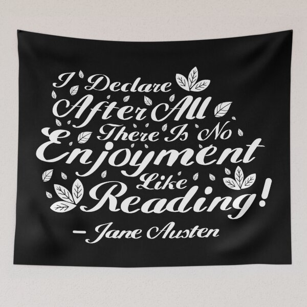 Item preview, Black and White Jane Austen Reading Quote Design 2 designed and sold by MariOyama.