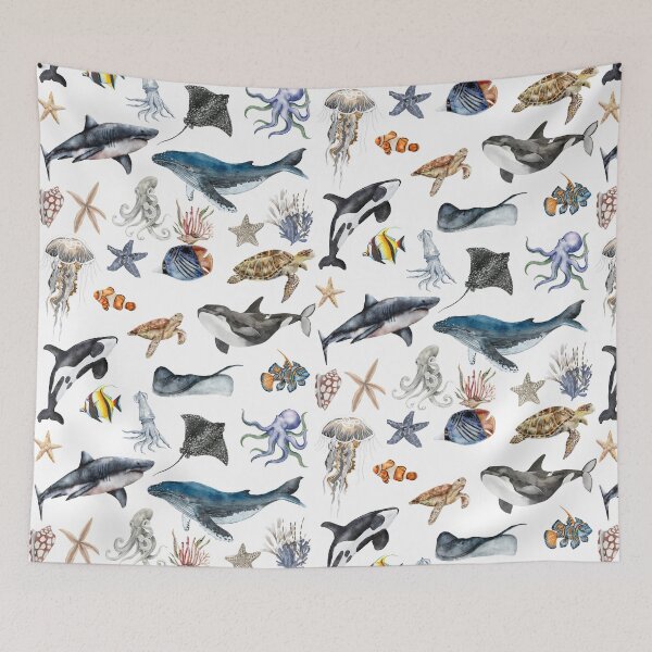 Item preview, Ocean Animals Pattern - Majestic Ocean Aanimals designed and sold by patternjp.