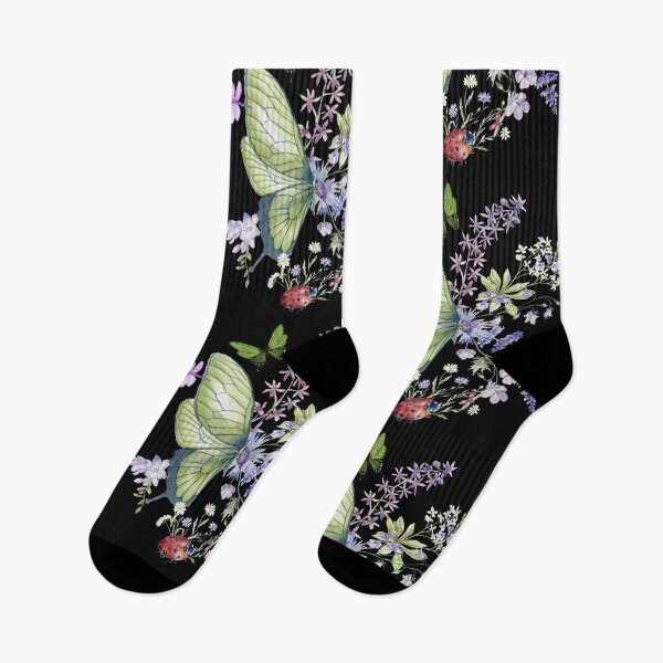 Item preview, Pretty Green Butterfly & Flowers Colorful Design designed and sold by EarthArtDesigns.