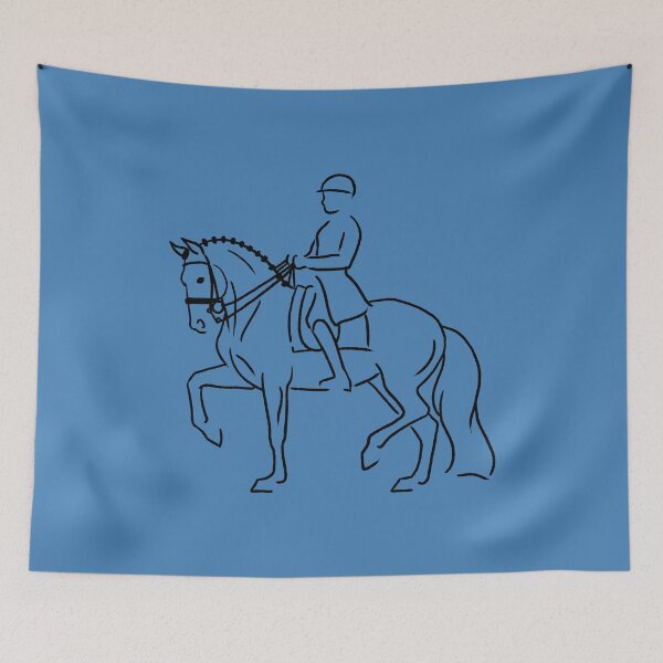 Item preview, Minimalist Sketch of Dressage Horse and Rider designed and sold by DappledMoon.